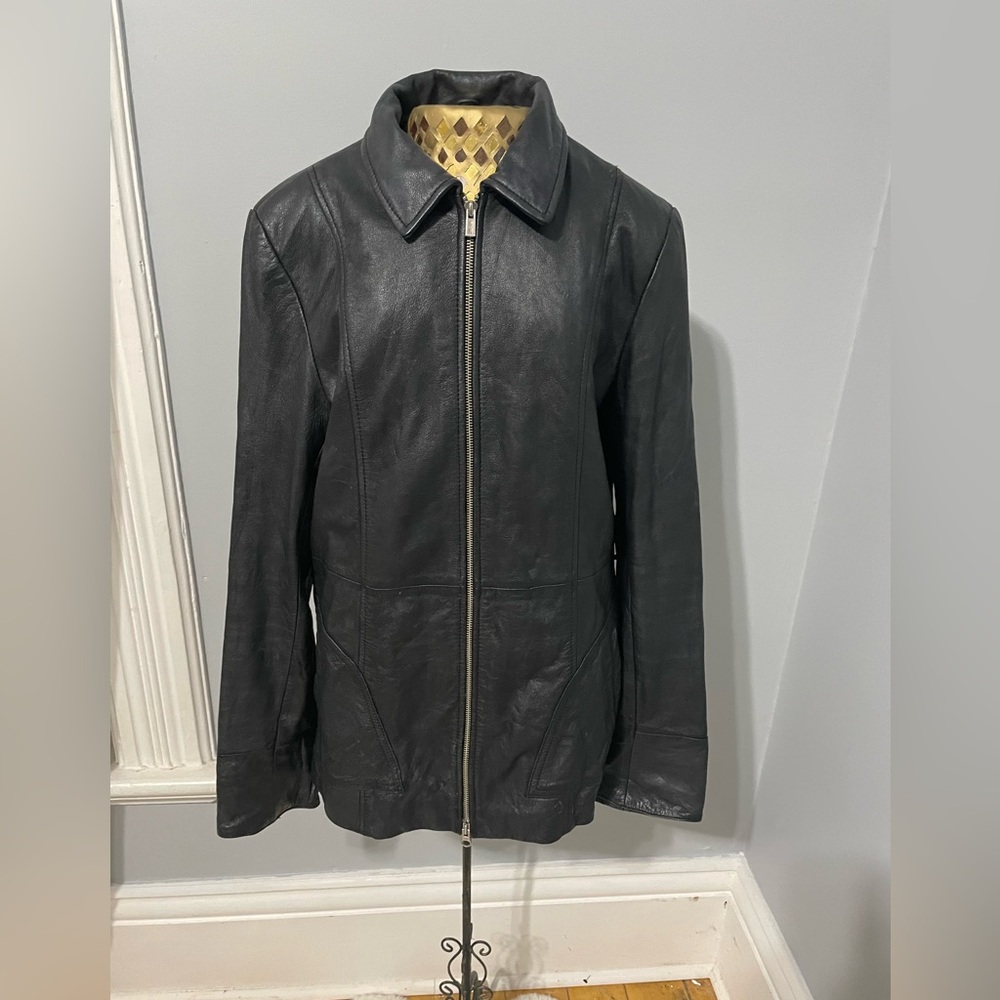 Wilsons Leather Company Women’s 3/4 Length Black Leather Jacket